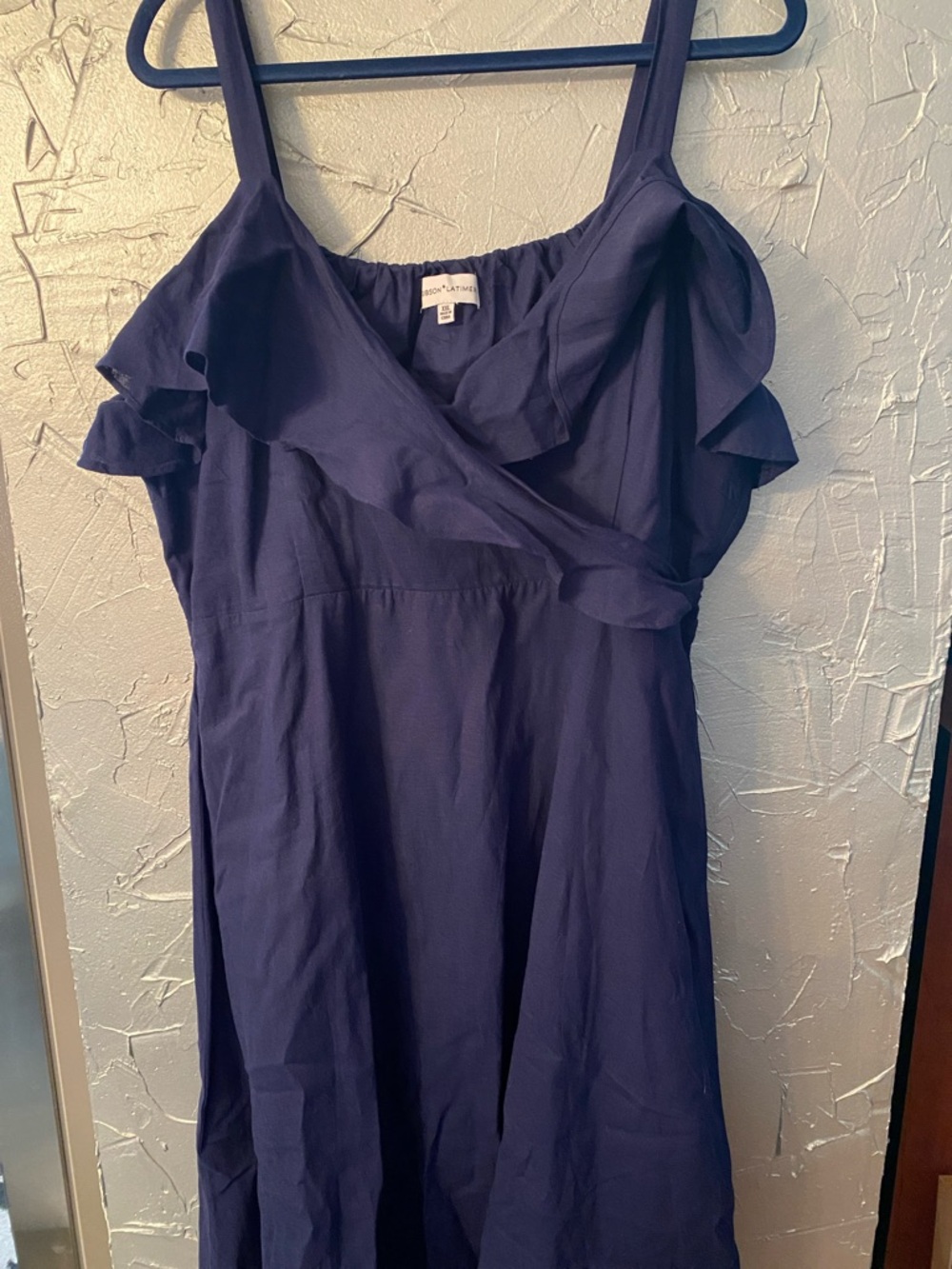 Gibson Latimer Navy Ruffle-Trim handkerchief bottom Sundress